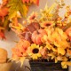 Glitzhome 14"L Fall Floral Cart Centerpiece