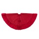 Glitzhome 48"D Deluxe Burgundy Velvet Ruffled Christmas Tree Skirt