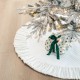 Glitzhome 48"D Deluxe White Velvet Ruffled Christmas Tree Skirt