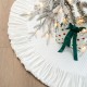 Glitzhome 48"D Deluxe White Velvet Ruffled Christmas Tree Skirt