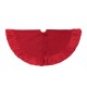 Glitzhome 60"D Oversized Deluxe Red Velvet Ruffled Christmas Tree Skirt