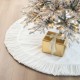 Glitzhome 60"D Oversized Deluxe White Velvet Ruffled Christmas Tree Skirt