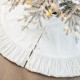 Glitzhome 60"D Oversized Deluxe White Velvet Ruffled Christmas Tree Skirt