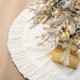 Glitzhome 72"D Oversized Deluxe White Velvet Ruffled Christmas Tree Skirt