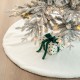 Glitzhome 48"D White Faux Rabbit Fur Christmas Tree Skirt