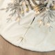 Glitzhome 48"D White Faux Rabbit Fur Christmas Tree Skirt
