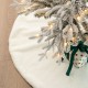 Glitzhome 48"D White Faux Rabbit Fur Christmas Tree Skirt