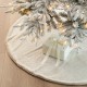 Glitzhome 48"D Milk Coffee Brown Faux Rabbit Fur Christmas Tree Skirt