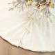 Glitzhome 60"D Oversized White Faux Rabbit Fur Christmas Tree Skirt