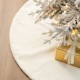 Glitzhome 60"D Oversized White Faux Rabbit Fur Christmas Tree Skirt