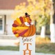 Glitzhome 36"H Thanksgiving Metal Turkey "Give Thanks" Yard Stake