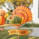 Glitzhome 36.25"H Set of 2 Thanksgiving Metal Turkey and Croissant Yard Stake