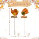 Glitzhome 36.25"H Set of 2 Thanksgiving Metal Turkey and Croissant Yard Stake