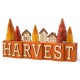 Glitzhome 14"L Harvest Wooden House/Brush Trees Table Décor