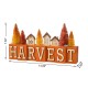 Glitzhome 14"L Harvest Wooden House/Brush Trees Table Décor