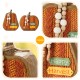 Glitzhome 8.5"H Set of 2 Fall Faux Knitted Resin Pumpkin