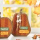 Glitzhome 8.5"H Set of 2 Fall Faux Knitted Resin Pumpkin