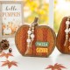 Glitzhome 8.5"H Set of 2 Fall Faux Knitted Resin Pumpkin