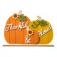 Glitzhome 16"L Thanksgiving Wooden Pumpkins Table Decor