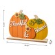 Glitzhome 16"L Thanksgiving Wooden Pumpkins Table Decor