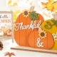 Glitzhome 16"L Thanksgiving Wooden Pumpkins Table Decor