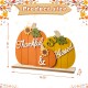 Glitzhome 16"L Thanksgiving Wooden Pumpkins Table Decor