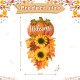 Glitzhome 22.5"H Fall Metal Pumpkin & Sunflower Swag Wall Decor