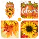 Glitzhome 22.5"H Fall Metal Pumpkin & Sunflower Swag Wall Decor