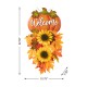 Glitzhome 22.5"H Fall Metal Pumpkin & Sunflower Swag Wall Decor