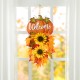 Glitzhome 22.5"H Fall Metal Pumpkin & Sunflower Swag Wall Decor