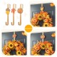 Glitzhome 14"H Set of 3 Fall Metal Glitter Acorn, Leaf & Pumpkin Wreath Hanger