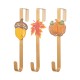 Glitzhome 14"H Set of 3 Fall Metal Glitter Acorn, Leaf & Pumpkin Wreath Hanger