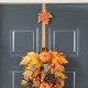 Glitzhome 14"H Set of 3 Fall Metal Glitter Acorn, Leaf & Pumpkin Wreath Hanger