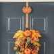 Glitzhome 14"H Set of 3 Fall Metal Glitter Acorn, Leaf & Pumpkin Wreath Hanger