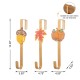 Glitzhome 14"H Set of 3 Fall Metal Glitter Acorn, Leaf & Pumpkin Wreath Hanger