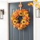 Glitzhome 14"H Set of 3 Fall Metal Glitter Acorn, Leaf & Pumpkin Wreath Hanger