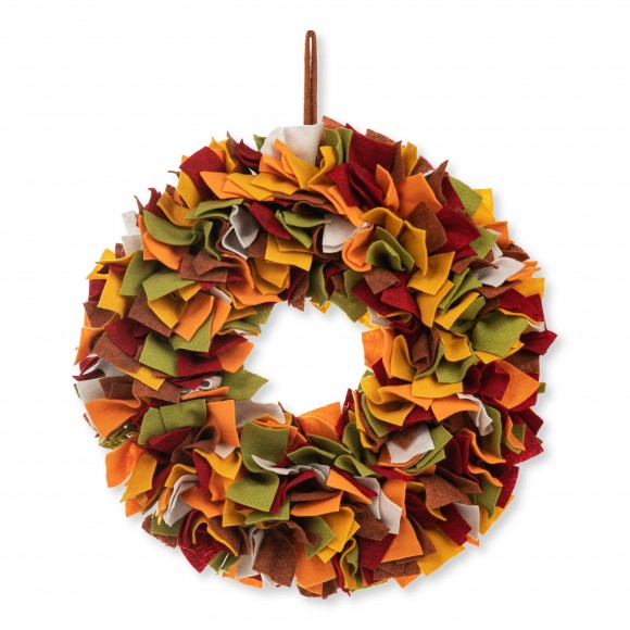 Glitzhome 19.25"D Fall Multi Color Felt Wreath