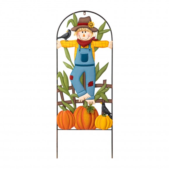 Glitzhome 41.75"H Fall Metal Arch Scarecrow Yard Stake