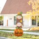 Glitzhome 46"H Fall Metal Stacked Scarecrow and Pumpkin Yard Stake