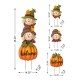 Glitzhome 46"H Fall Metal Stacked Scarecrow and Pumpkin Yard Stake