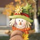 Glitzhome 46"H Fall Metal Stacked Scarecrow and Pumpkin Yard Stake