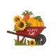 Glitzhome 30"H Fall Metal Wheel Barrow Pumpkin Yard Stake