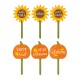 Glitzhome 15"H Set of 3 Fall Wooden Pumpkin & Sunflower Yard Stake