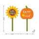 Glitzhome 15"H Set of 3 Fall Wooden Pumpkin & Sunflower Yard Stake