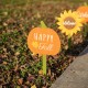 Glitzhome 15"H Set of 3 Fall Wooden Pumpkin & Sunflower Yard Stake