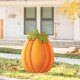 Glitzhome 37.75"H Fall Metal Embossed Glitter Pumpkin Yard Stake