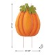 Glitzhome 37.75"H Fall Metal Embossed Glitter Pumpkin Yard Stake