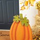 Glitzhome 37.75"H Fall Metal Embossed Glitter Pumpkin Yard Stake