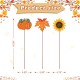 Glitzhome 18"H Set of 6 Fall Metal Pumpkin, Leave & Sunflower Yard Stake