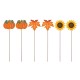 Glitzhome 18"H Set of 6 Fall Metal Pumpkin, Leave & Sunflower Yard Stake